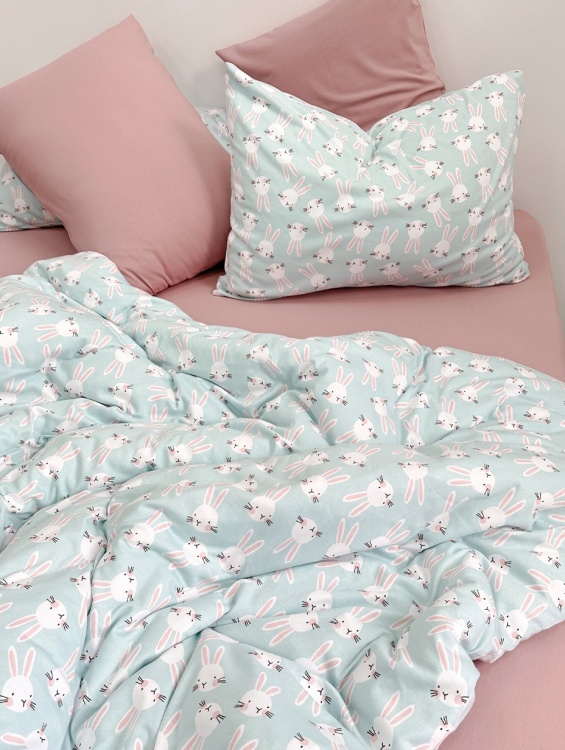 Постельное белье трикотаж Bunny с простыней на резинке
