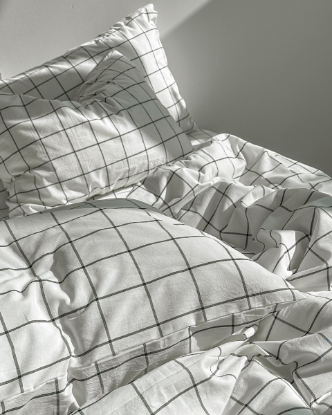 Постельное белье Cozy White, washed cotton с простыней на резинке