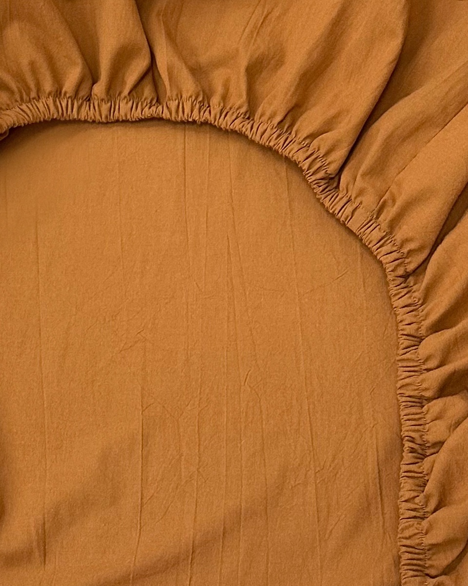 Простыня на резинке Paprika, washed cotton 90 x 200