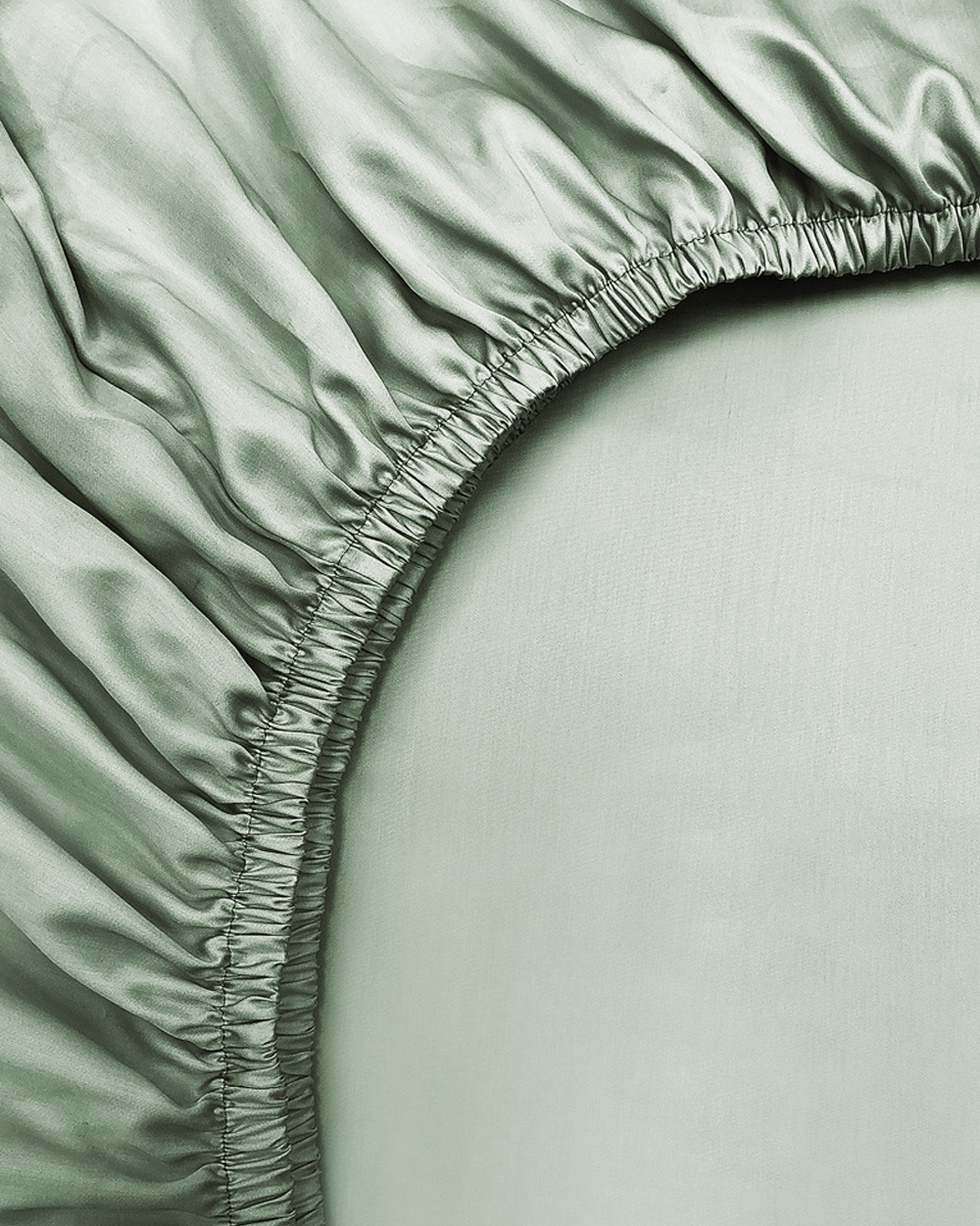 Простыня на резинке Тенсел Нежный Шалфей 90 x 200