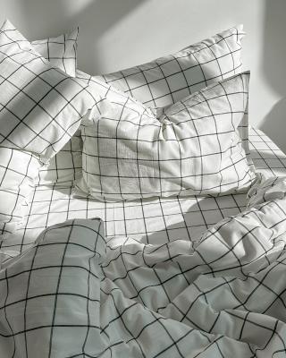 Простыня на резинке Cozy White, washed cotton