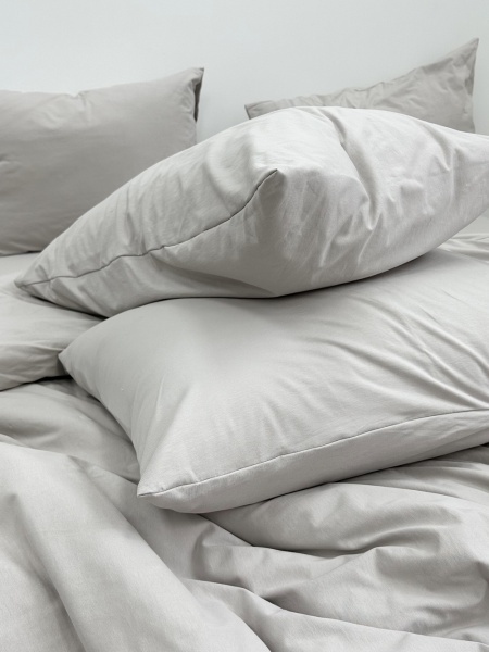 Постельное белье трикотаж Greige с простыней на резинке