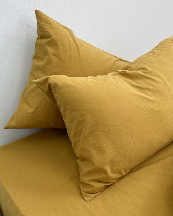Наволочка Mustard, washed cotton