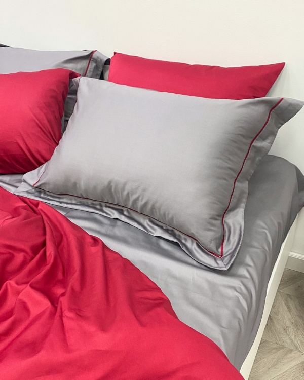 Постельное белье 8th Avenue, Bordo-Silver с простыней на резинке