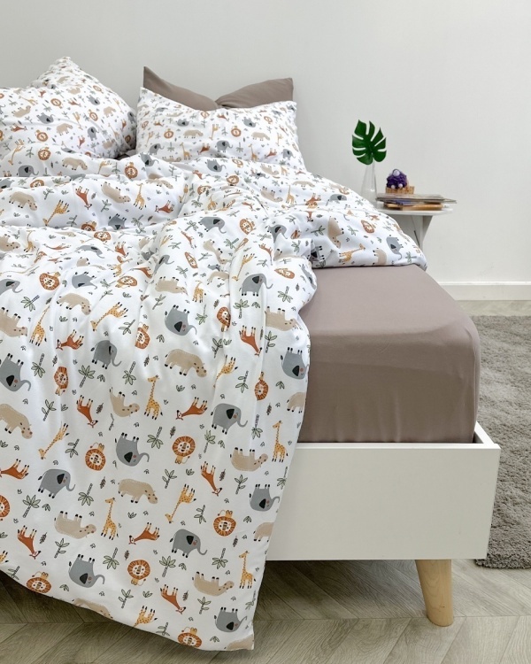 Постельное белье трикотаж Africa с простыней на резинке