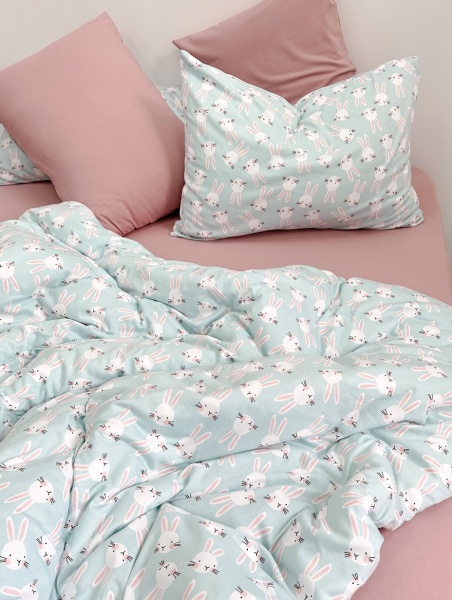 Постельное белье трикотаж Bunny с простыней на резинке