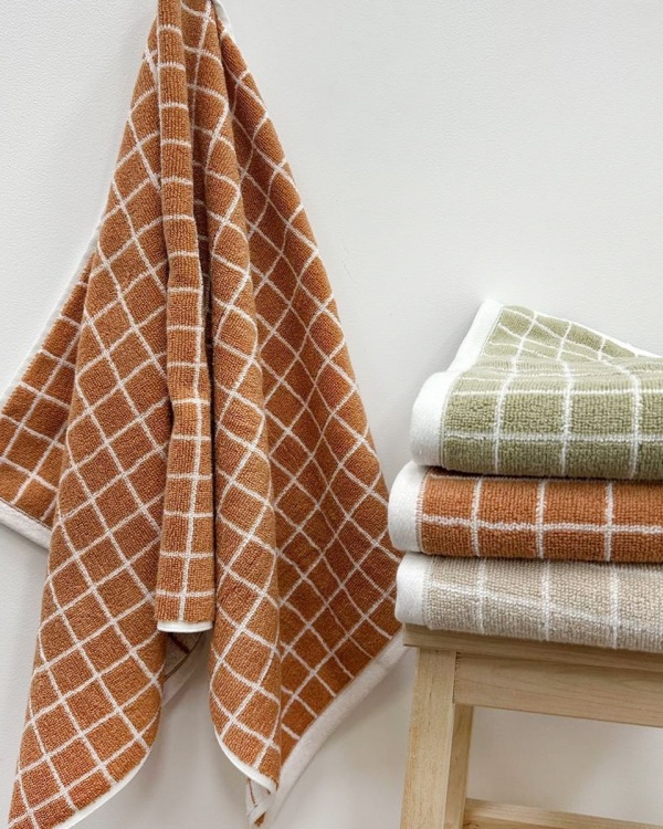Полотенце из микрокоттона Frame, Терракотовое