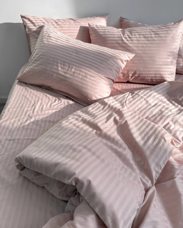 Постельное белье Stripe Salmon