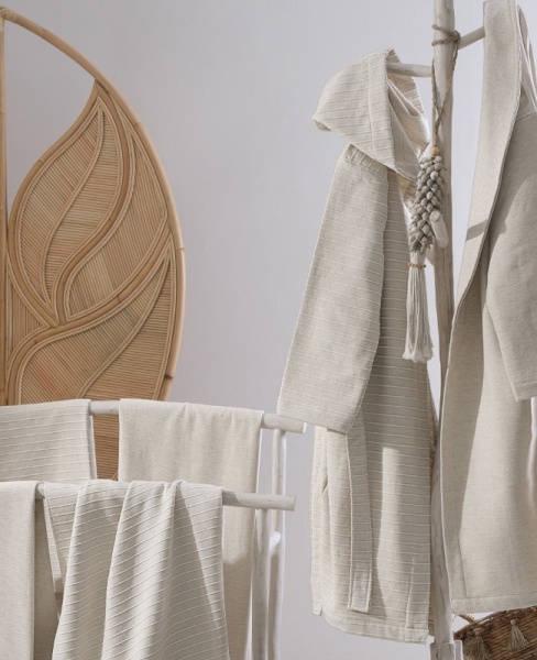 Халат c капюшоном лен-хлопок Supine Hooded