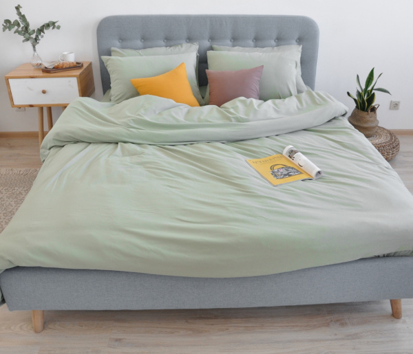 Постельное белье трикотаж Oliva с простыней на резинке