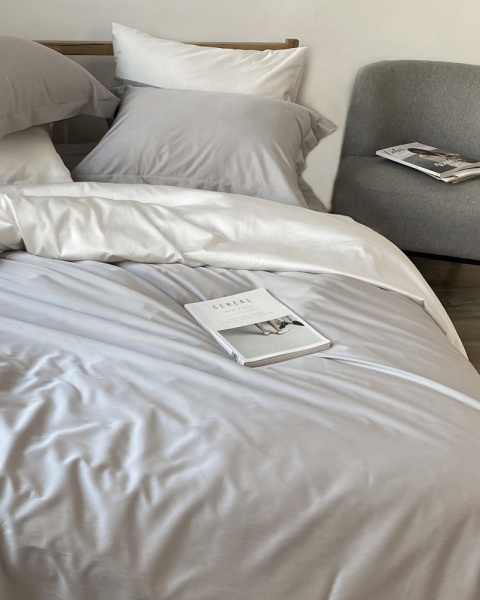 Наволочка тенсел с хлопком Grey-Milk