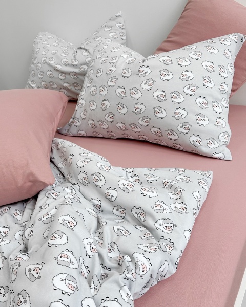 Постельное белье трикотаж Sleepy Sheepy с простыней на резинке