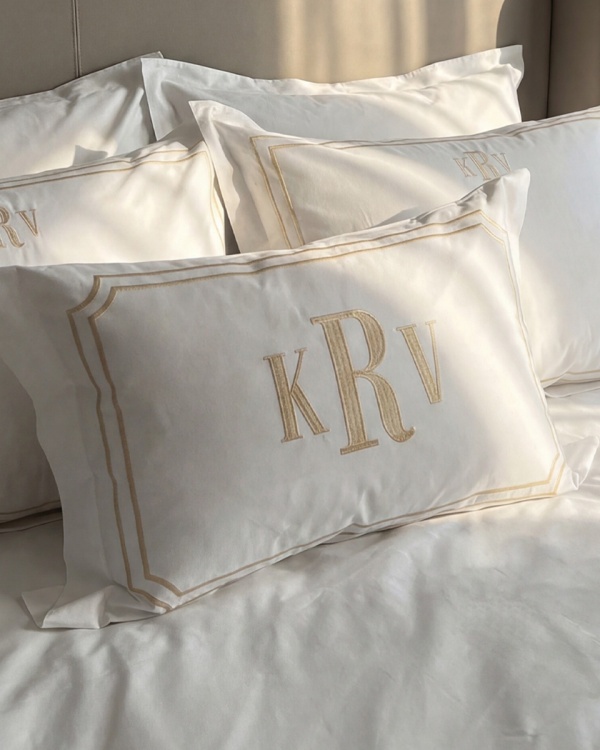 Декоративная наволочка Супериор (с личной монограммой)