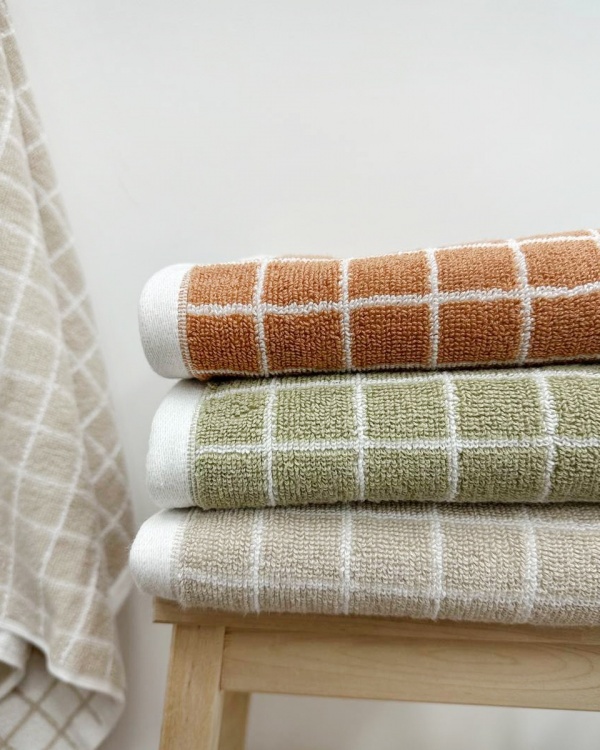 Полотенце из микрокоттона Frame, Бежевое