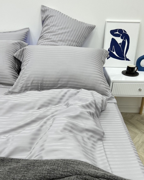 Наволочка Stripe Grey tencel