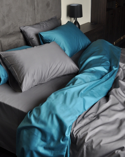 Наволочка Grafit-Petrol Lux