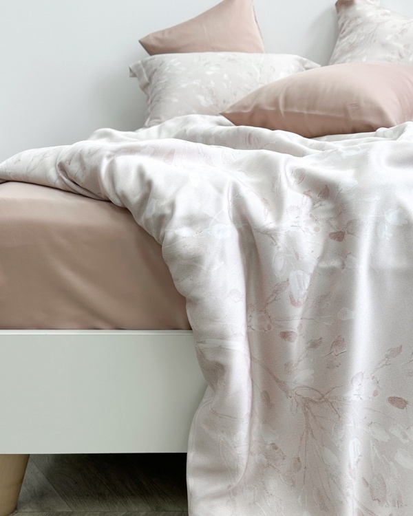 Постельное белье Tencel Herbal, mokko c простыней на резинке