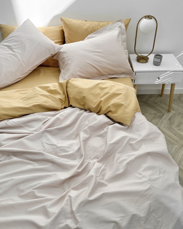 Постельное белье Peach Satin Honey-Merenga с простыней на резинке