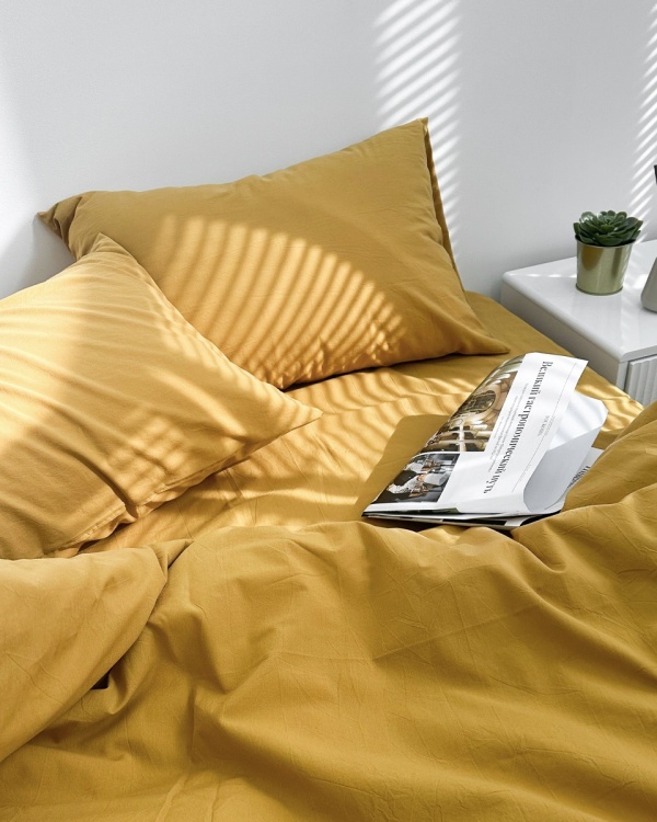 Постельное белье Mustard, washed cotton