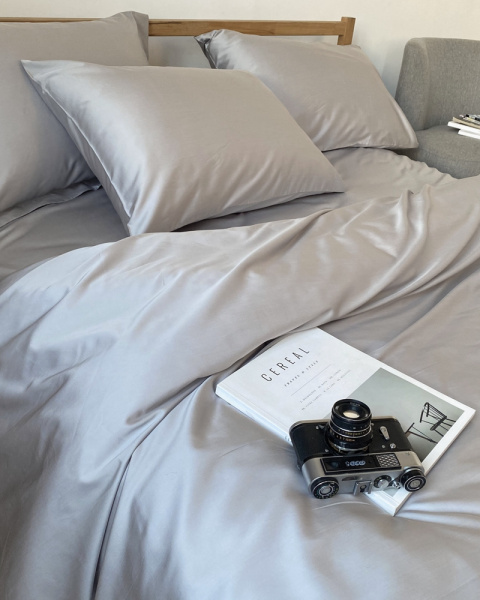 Простыня классическая Tencel Grey тенсел-хлопок