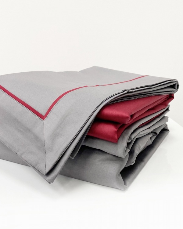 Постельное белье 8th Avenue, Bordo-Silver с простыней на резинке