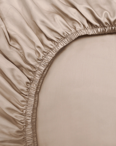 Постельное белье Tencel Мокко с простыней на резинке