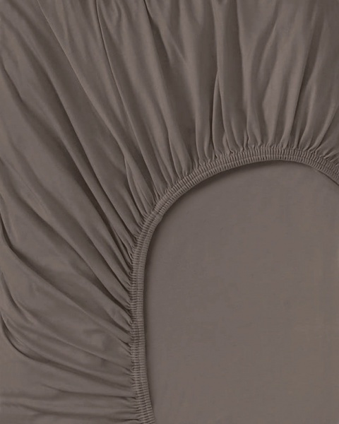 Постельное белье трикотаж Taupe с простыней на резинке