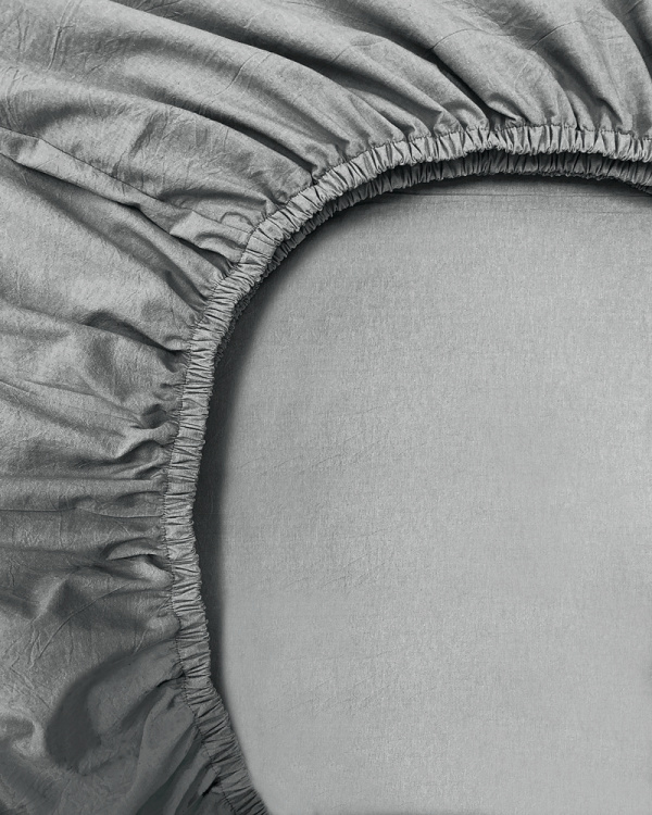 Простыня на резинке Gray, washed cotton Простыня на резинке Gray, washed cotton