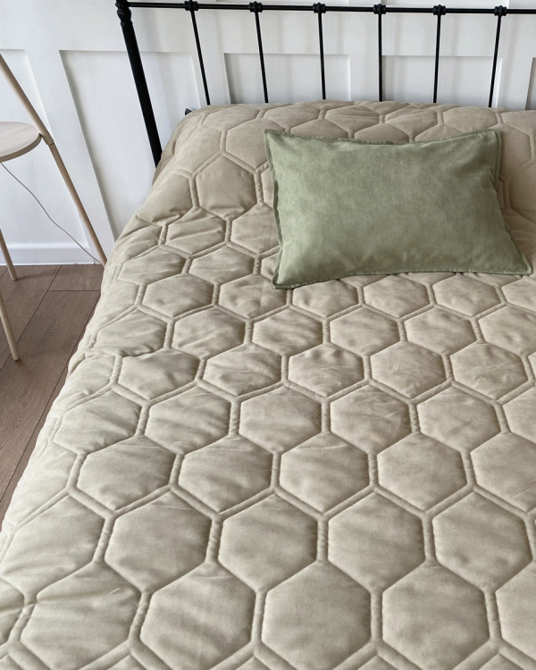 Покрывало Соты, бежевый