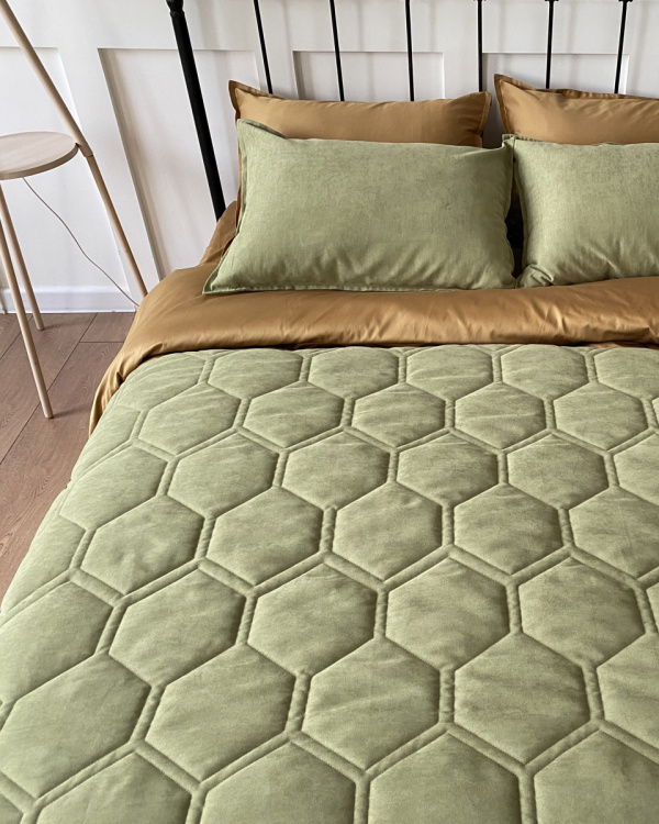 Покрывало Соты, олива