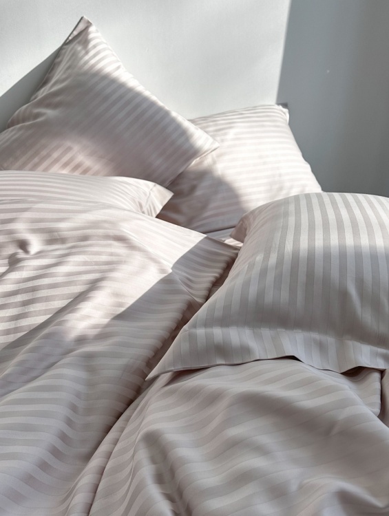Постельное белье Stripe Tencel Ice Latte