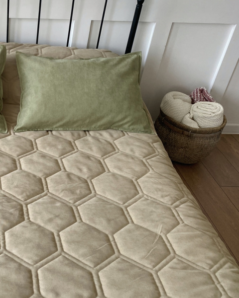 Покрывало Соты, бежевый