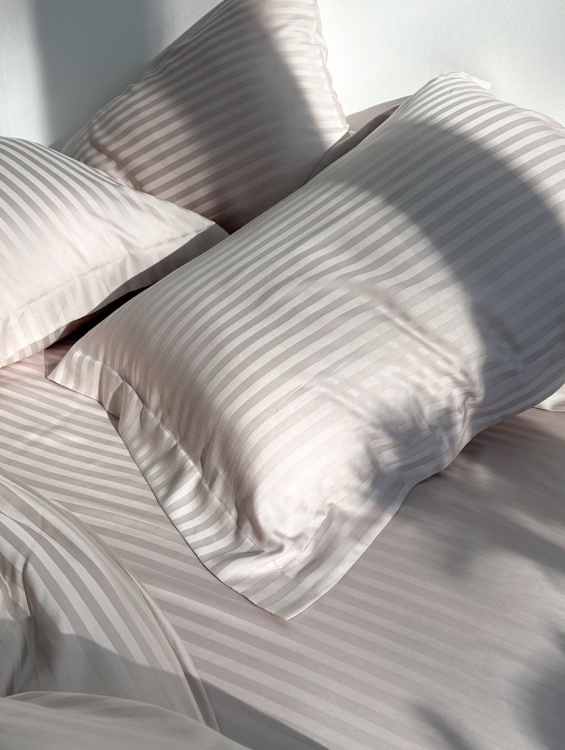 Постельное белье Stripe Tencel Ice Latte