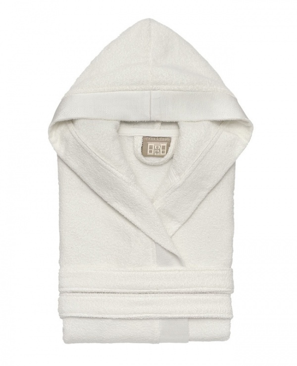 Халат из микрокоттона Opus Hooded, Белый