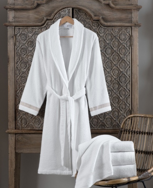 Халат из микрокоттона Lasso Shawcolor, Белый