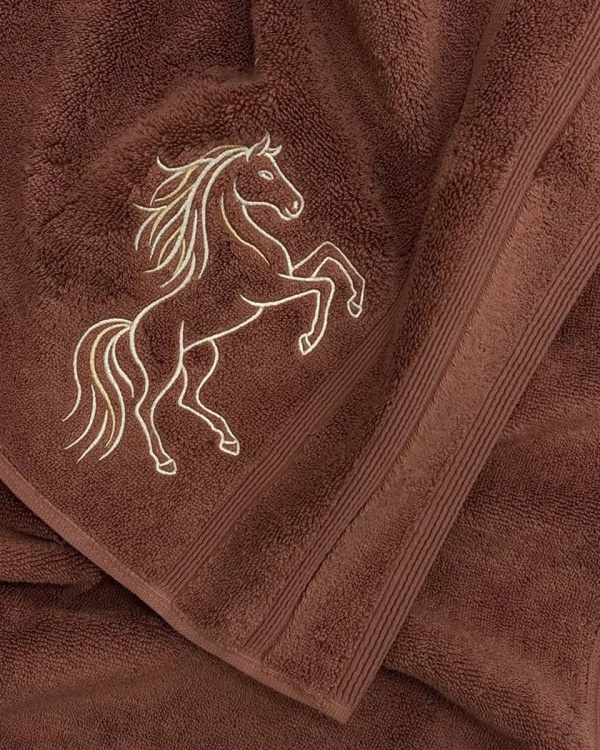 Полотенце из микрокоттона Opus Flame Horse, Терракотовое