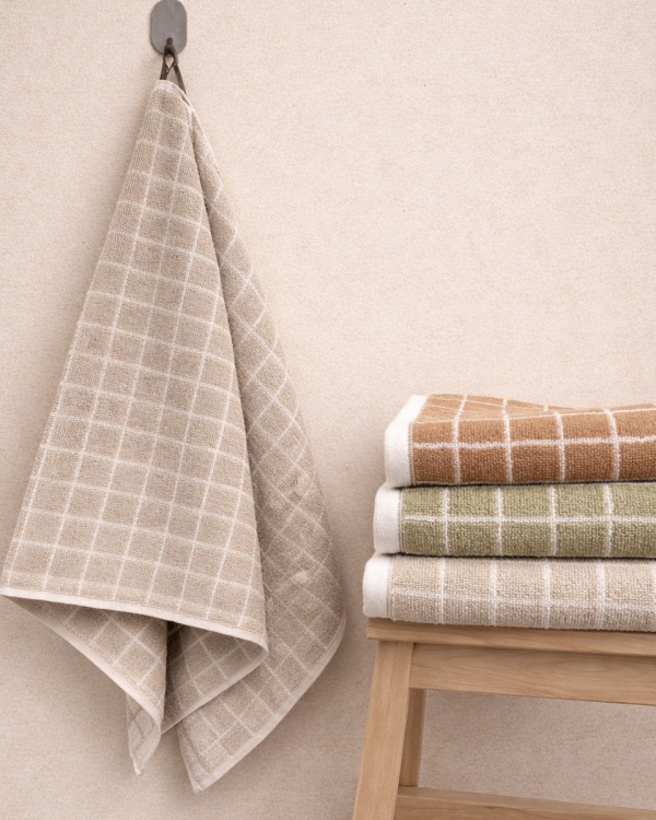 Полотенце из микрокоттона Frame, Бежевое