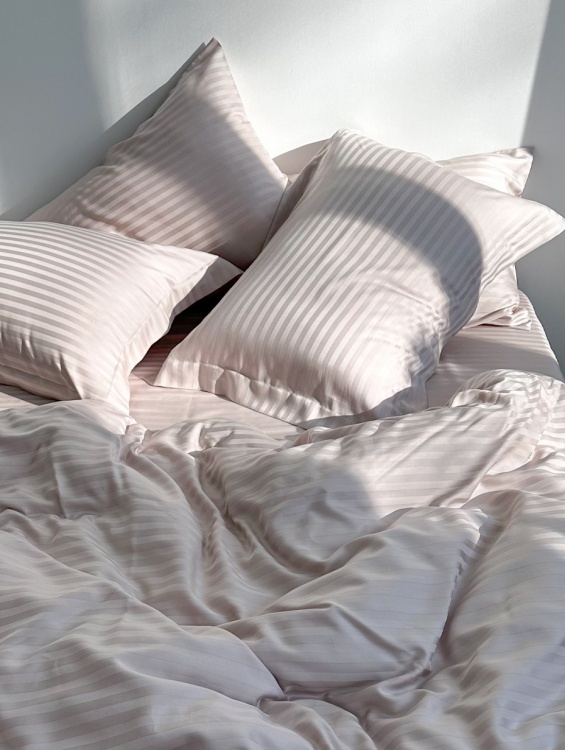 Постельное белье Stripe Tencel Ice Latte