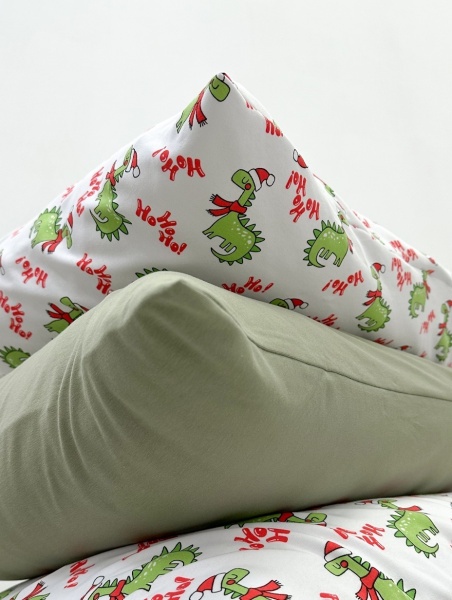 Постельное белье трикотаж Dino Claus с простыней на резинке